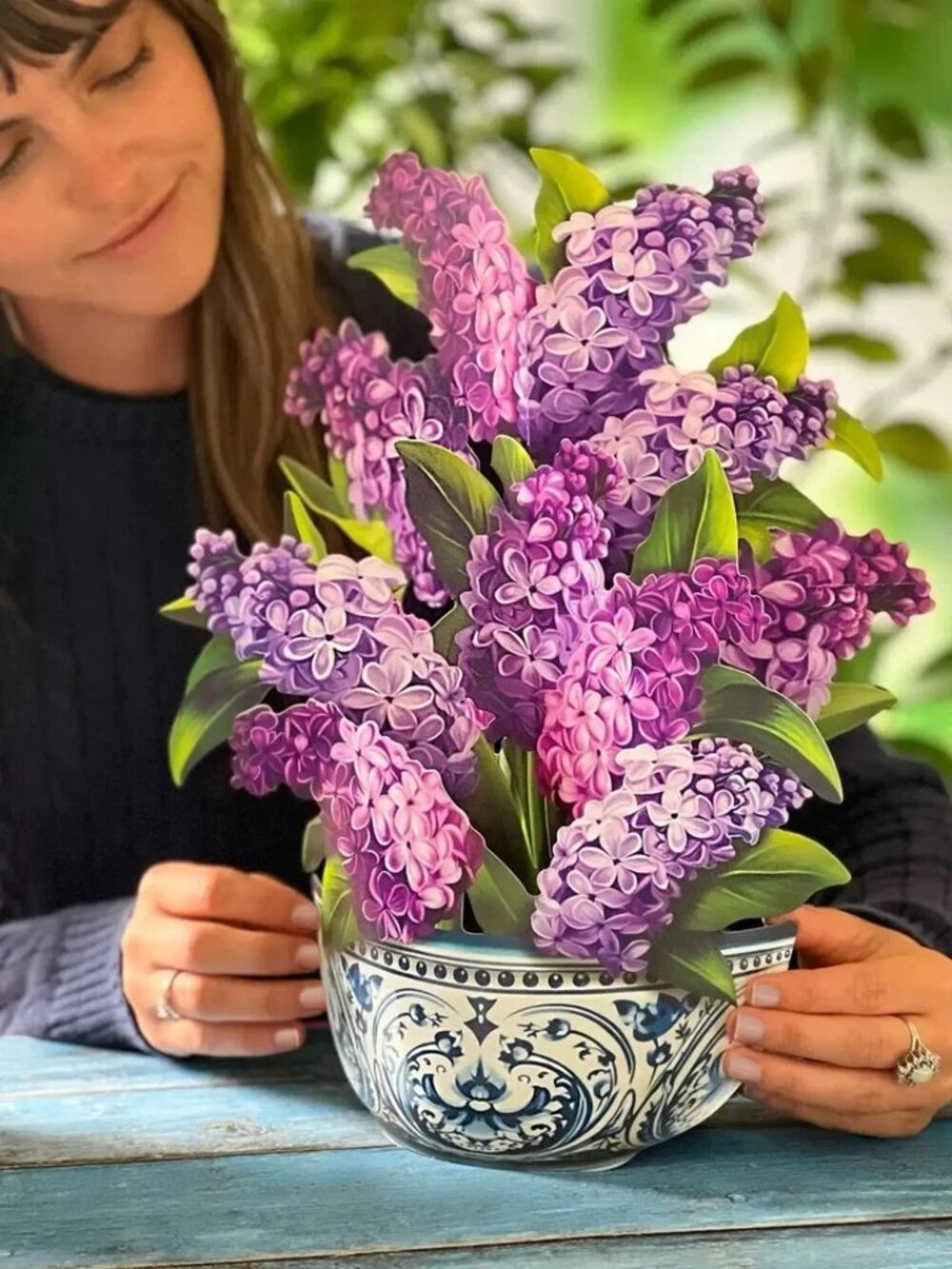 Lilac Garden Pop-Up Bouquet – 14" 3D Floral Display, Double-Sided - Picture 4 of 4